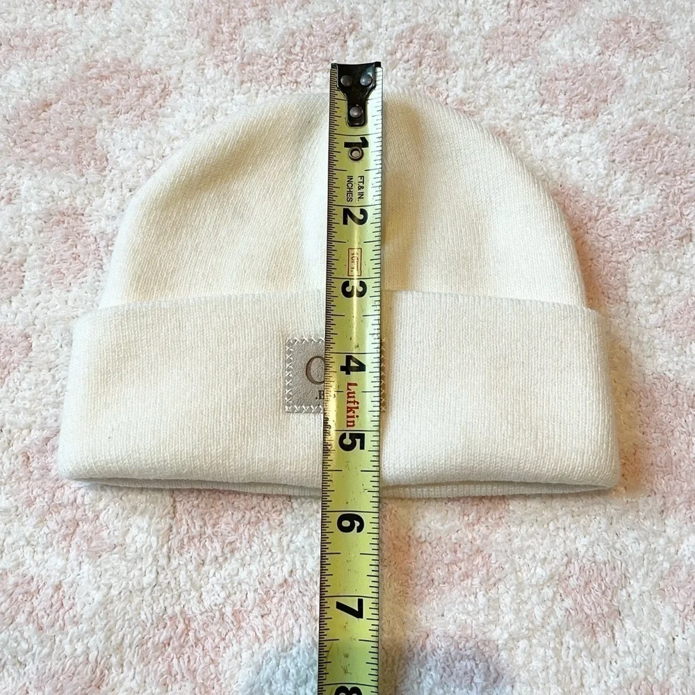 C.C. Baby Classic Oversized Logo Beanie Hat in Ivory NWOT
